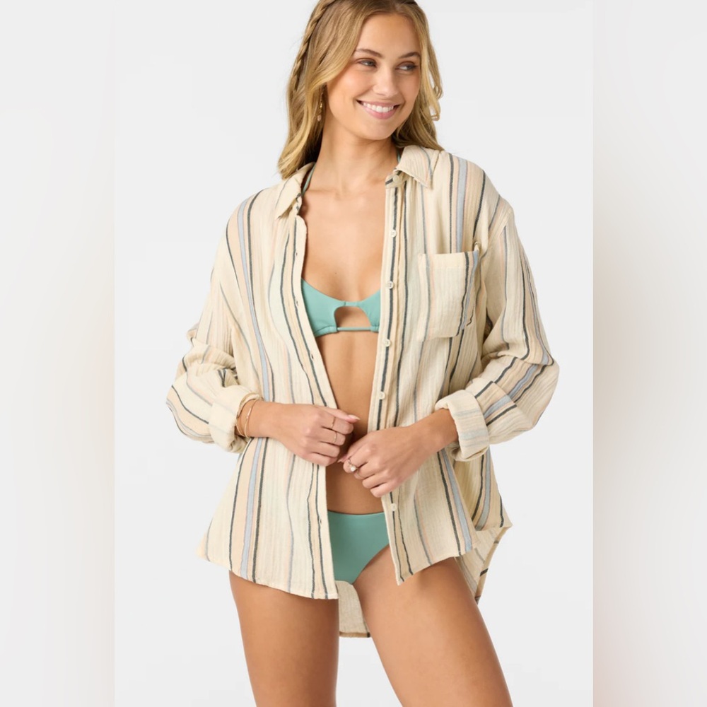 O’Neill Leni Stripe Relaxed Long Sleeve Top